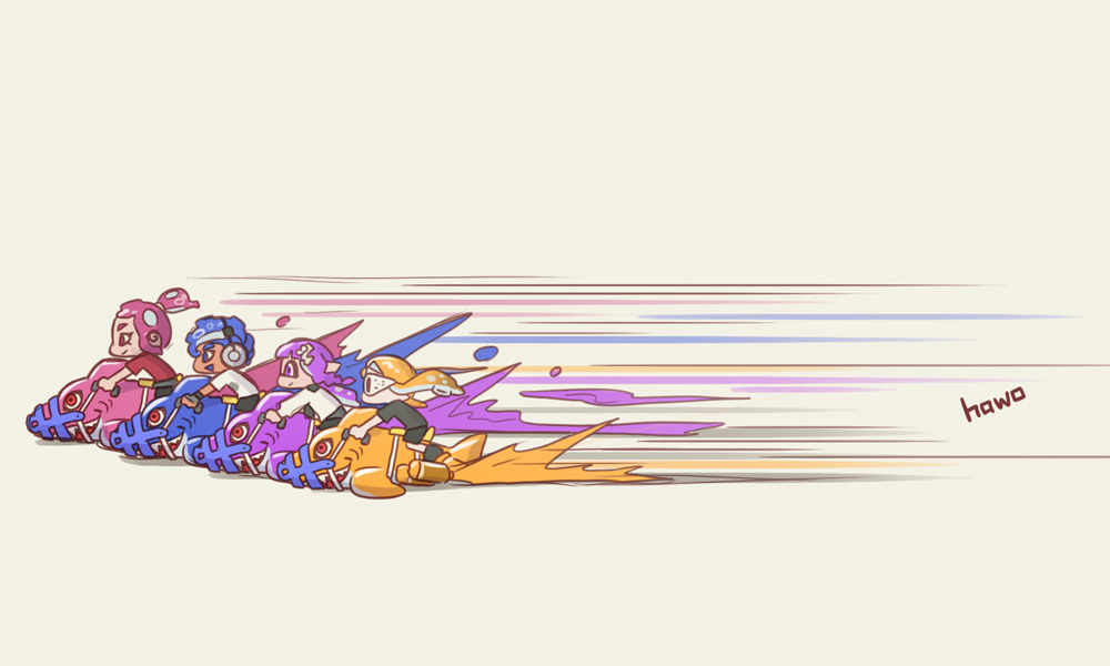 Splatoon_hawo's tweet image. トレンドにサメライドがあったのでサメライド🦈
（過去絵）