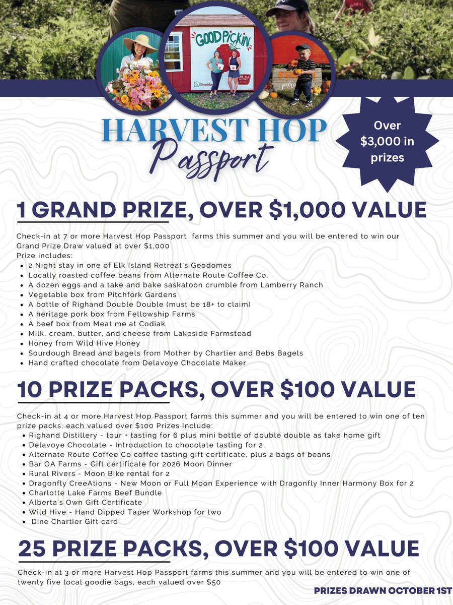 Summer means U-Pick season in Alberta! 🍎

This year, 8 amazing local farms have come together to make a "Harvest Hop Passport" program. Visit participating farms to collect stamps and get a shot to win great prizes!

Check out this link to learn more: baroafarms.com/harvest-hop