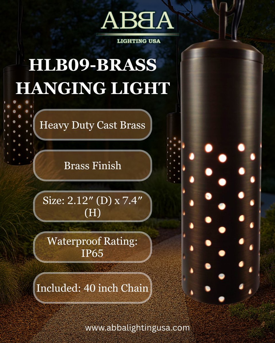 ABBALightingUSA's tweet photo. Timeless charm meets modern durability. The HLB09 Hanging Light, crafted from heavy-duty cast brass with an IP65 waterproof rating, is perfect for any outdoor retreat. ✨
🔗 https://t.co/R32Ndk7WI2
#BrassLighting #OutdoorHangingLight #ABBAstyle #WeatherproofDesign https://t.co/wm2IS5pp45