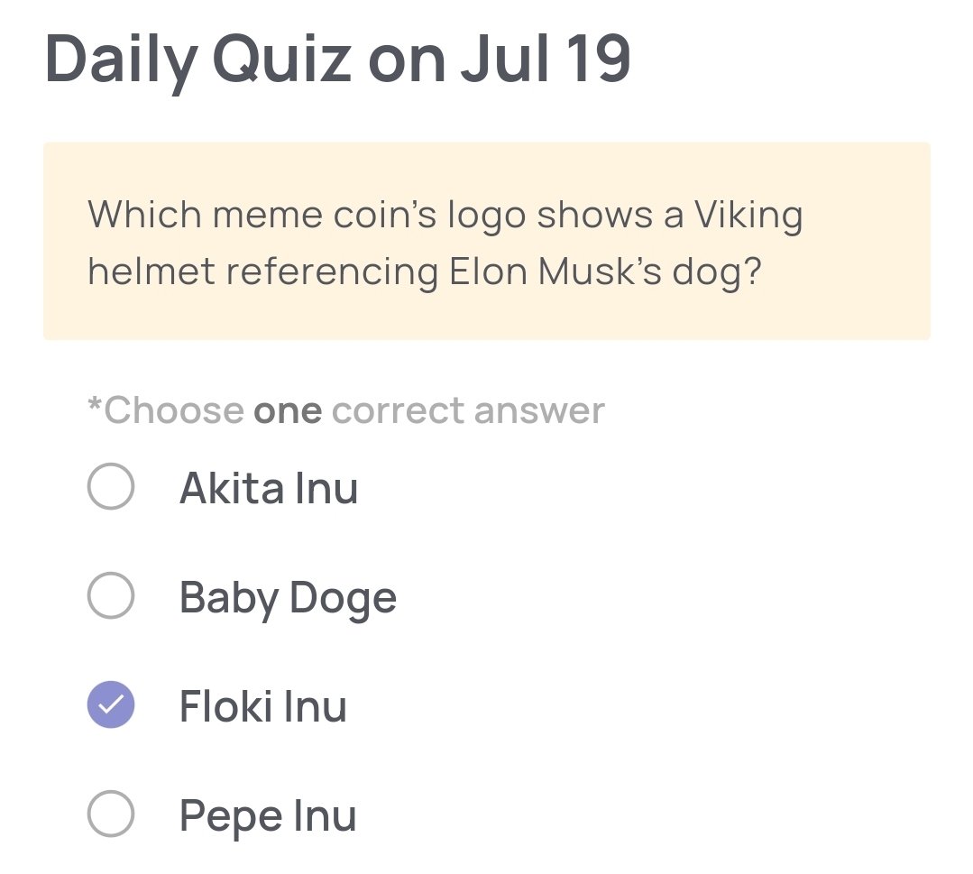 Xenea wallet Quiz Answer !!!
🗓: Jul 1️⃣ 9️⃣
Ans: 3️⃣
#Xenea #xeneaquiz #xeneawalletquiz
#xeneawalletquiz
