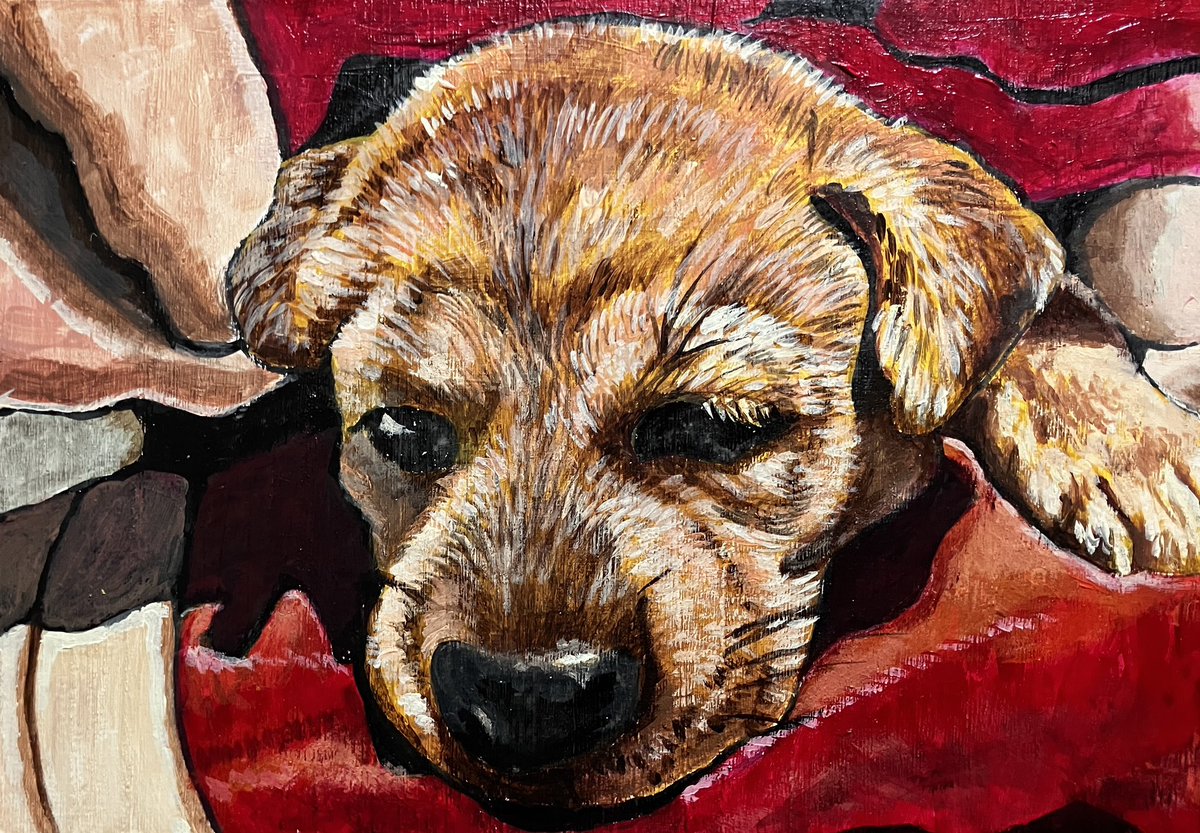 アクリル・パネル・
190mm×273mm
2025年
#アクリル　#パネル　#絵　#絵画　#犬　#Acryl
#art #dog #japanese #japaneseartist  #fineart #painting #paint