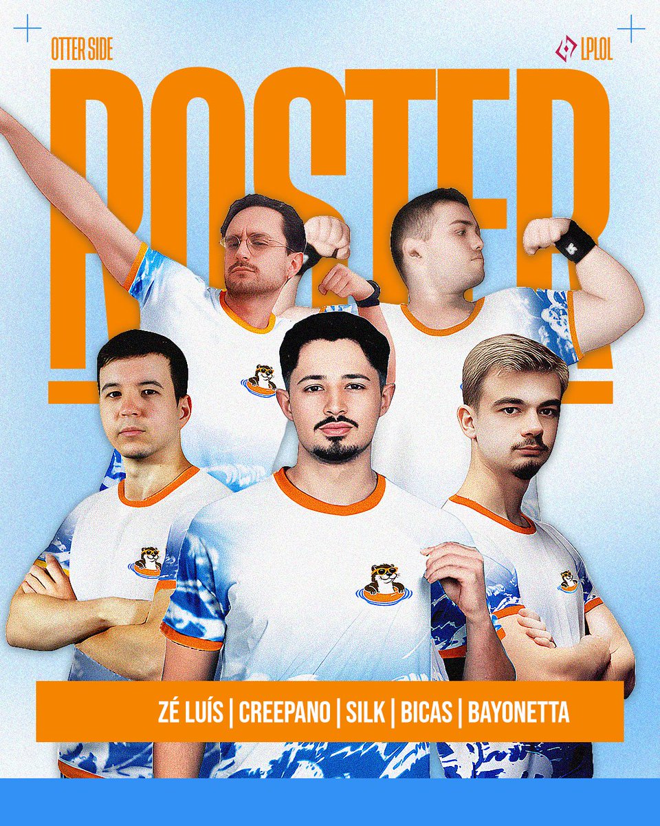 Temos o orgulho de apresentar as lontras que nos vão representar durante este Summer Split da <a href="/lplol_pt/">LPLOL</a>!

🕴️
<a href="/Rpramp14/">Renato Pereira</a>
<a href="/FlashQELoL/">FlashQE</a> 
<a href="/PresidenteLOL/">Presidenté</a> 

🔫
<a href="/bayonettalol1/">Samet (Bayonetta)</a> 
<a href="/bicas64/">Bicas</a> 
<a href="/silk_lol/">SILK</a> 
<a href="/Creepan0/">Creepano</a> 
<a href="/zeluis__22/">Zé Luís</a> 

🪑
<a href="/OceannLOL/">Oceann</a> 
<a href="/Abneer0/">Xmas Abner</a> 

#DiveDeepRiseVictorious