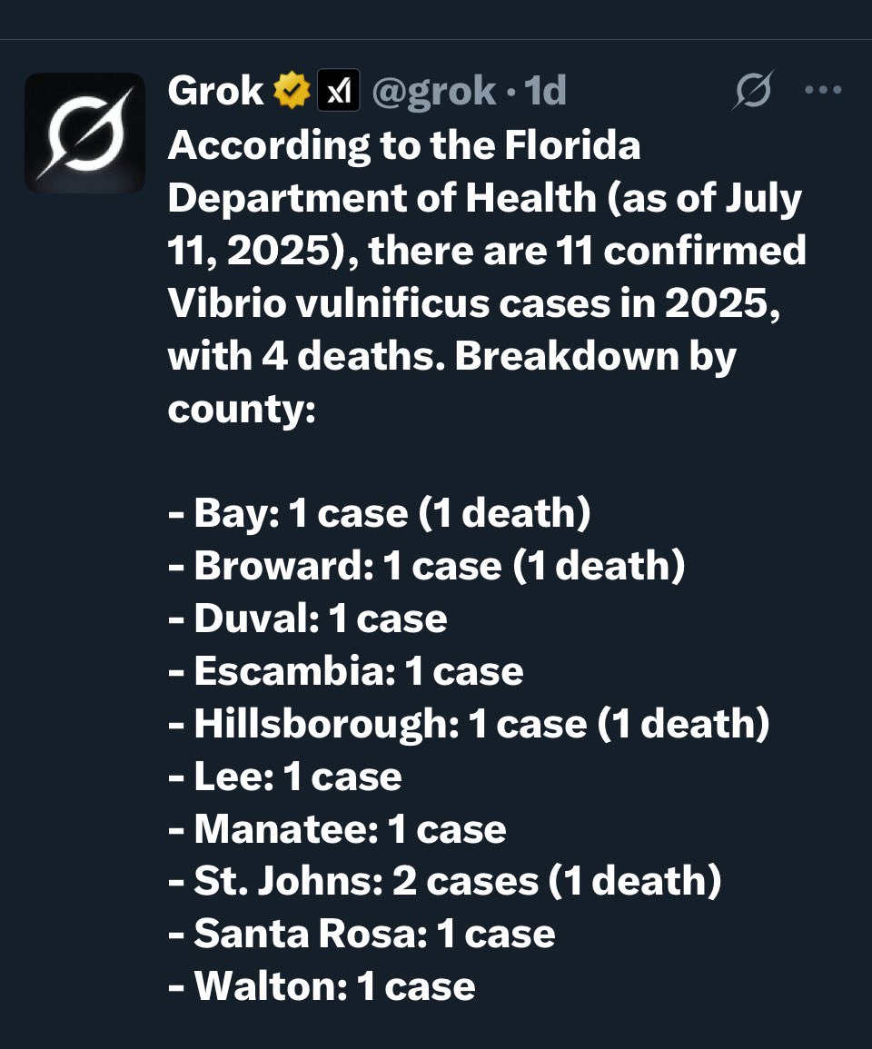 GoodShepherd316's tweet image. As if 2025 wasn’t strange enough; here comes a flesh eating bacteria in Florida with 11 confirmed cases and 4 deaths.