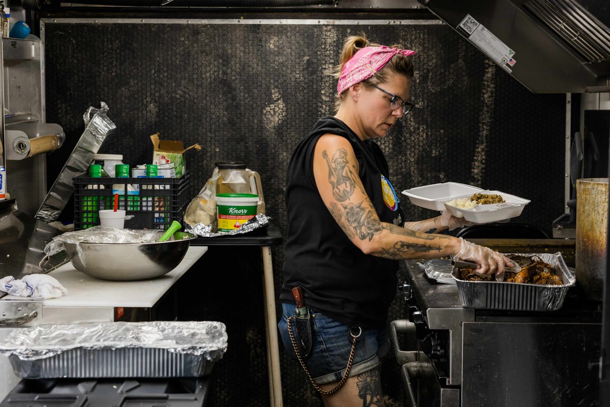 WCKitchen's tweet image. "It's great to use local people. We have all this food because we're local and the community knows us."
Our restaurant partner The Twisted Texican has been dishing out meals at the Hunt Store since early in our response to the Texas flash flooding. From their food truck, they're…