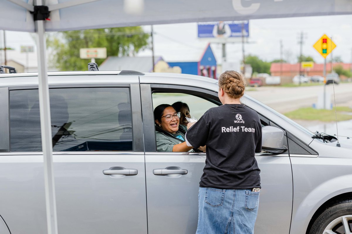 WCKitchen's tweet image. "It's great to use local people. We have all this food because we're local and the community knows us."
Our restaurant partner The Twisted Texican has been dishing out meals at the Hunt Store since early in our response to the Texas flash flooding. From their food truck, they're…