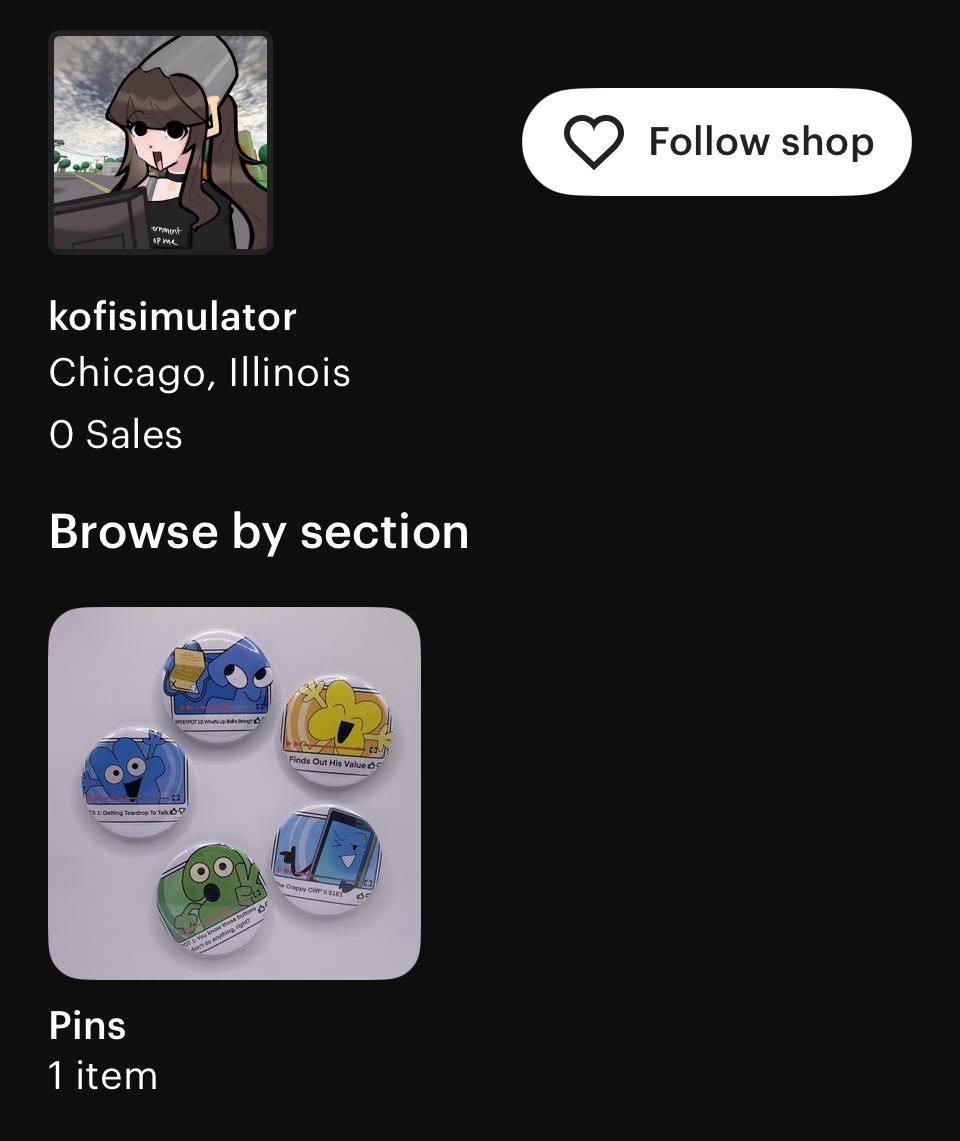 kofisimulator's tweet image. Pins and stickers are up on my etsy and redbubble for sale!
redbubble.com/people/gayvibe…
etsy.com/shop/kofisimul…
#etsy #objectshow #tpot #bfb