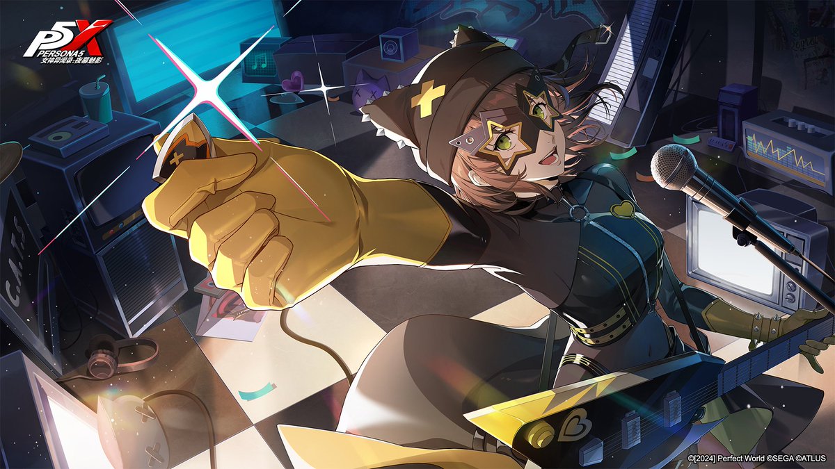 P5XPosting's tweet image. #P5X Character of the day:
Ayaka Sakai (codename: Chord), a first-year college student, is a talented songwriter, singer and guitarist who performs at Shibuya station square.