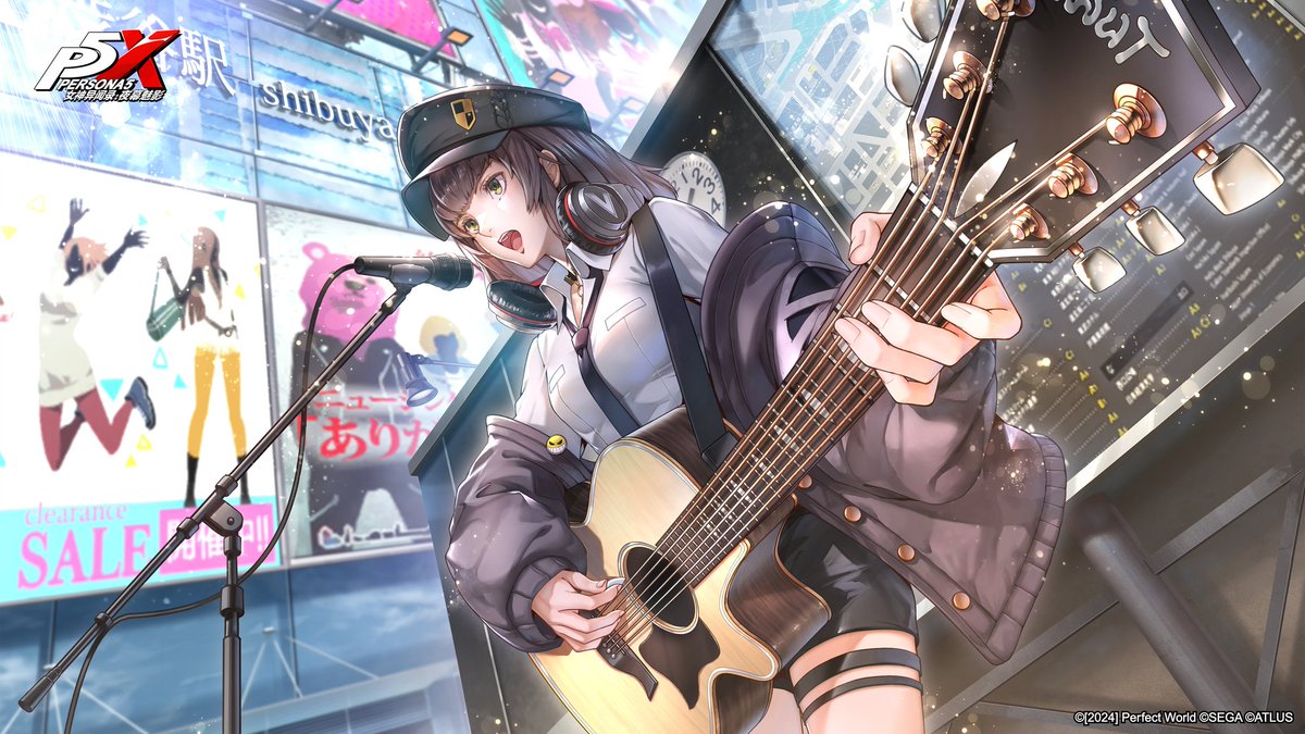 P5XPosting's tweet image. #P5X Character of the day:
Ayaka Sakai (codename: Chord), a first-year college student, is a talented songwriter, singer and guitarist who performs at Shibuya station square.