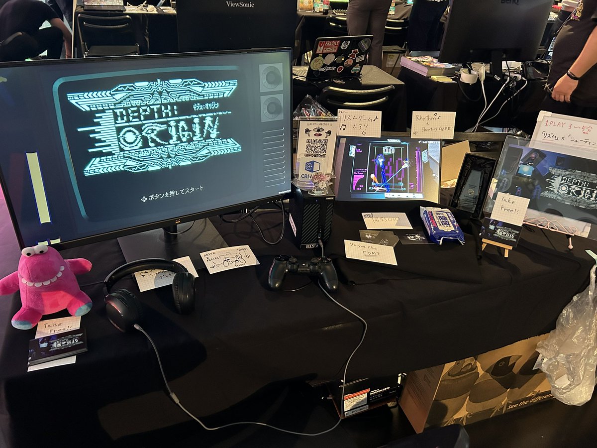 #BitSummit13th 2日目、一般公開日が始まりました！
リズムで遊ぶシューティングゲーム「Depth:Origin」は、3階D-50(場所はD-48」にてお待ちしております！