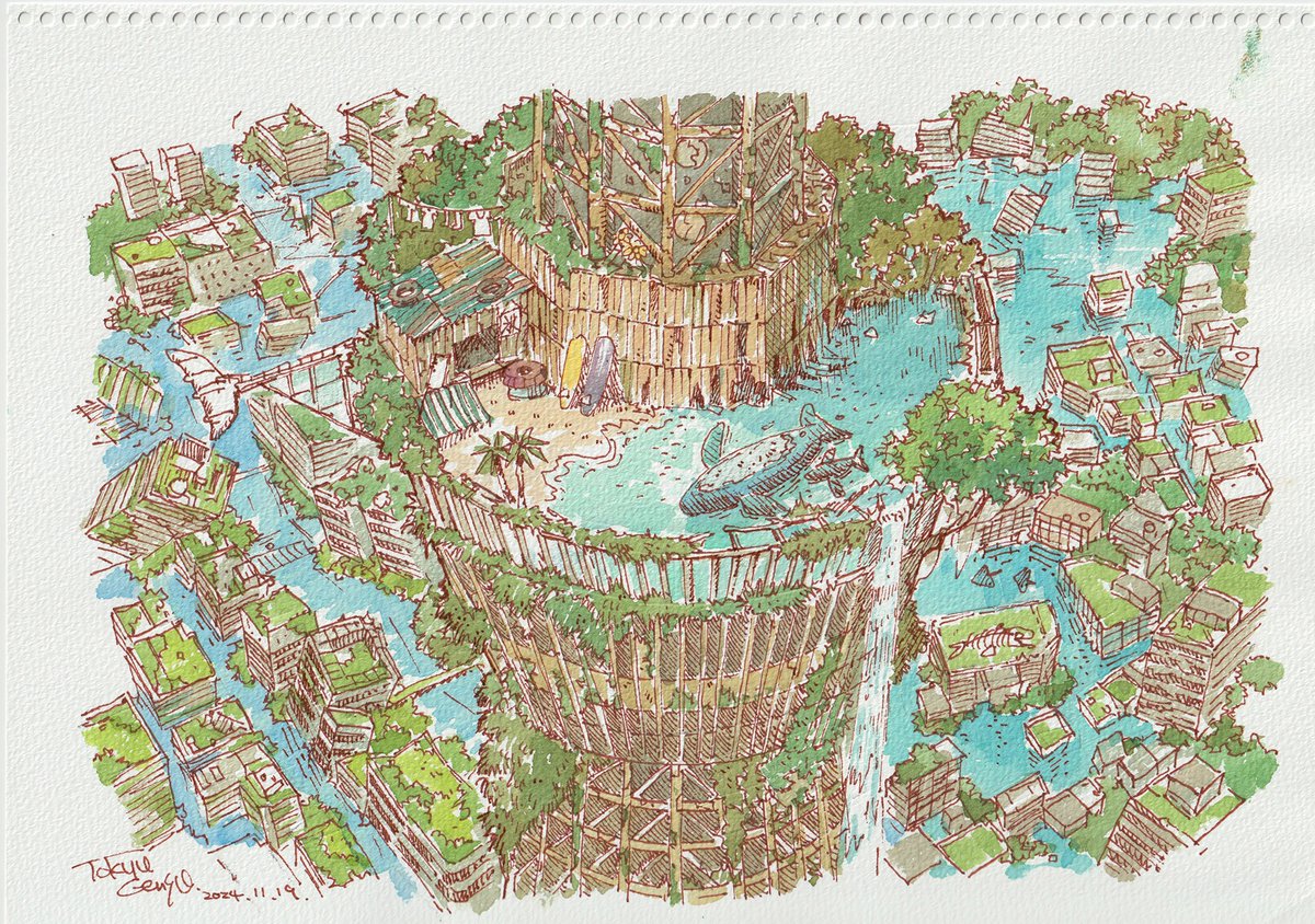 TOKYO_GENSO's tweet image. 『東京幻想 2025 スケッチ展』開催中
自分で言うのもアレですが、大変希少な水彩原画(もちろん一点モノである)を展示販売しております。
お見逃しなく。
7/23まで(明日20日は14:00~15:00まで作家在廊予定)
銀座シックス6F 蔦屋書店内
store.tsite.jp/ginza/event/ar…