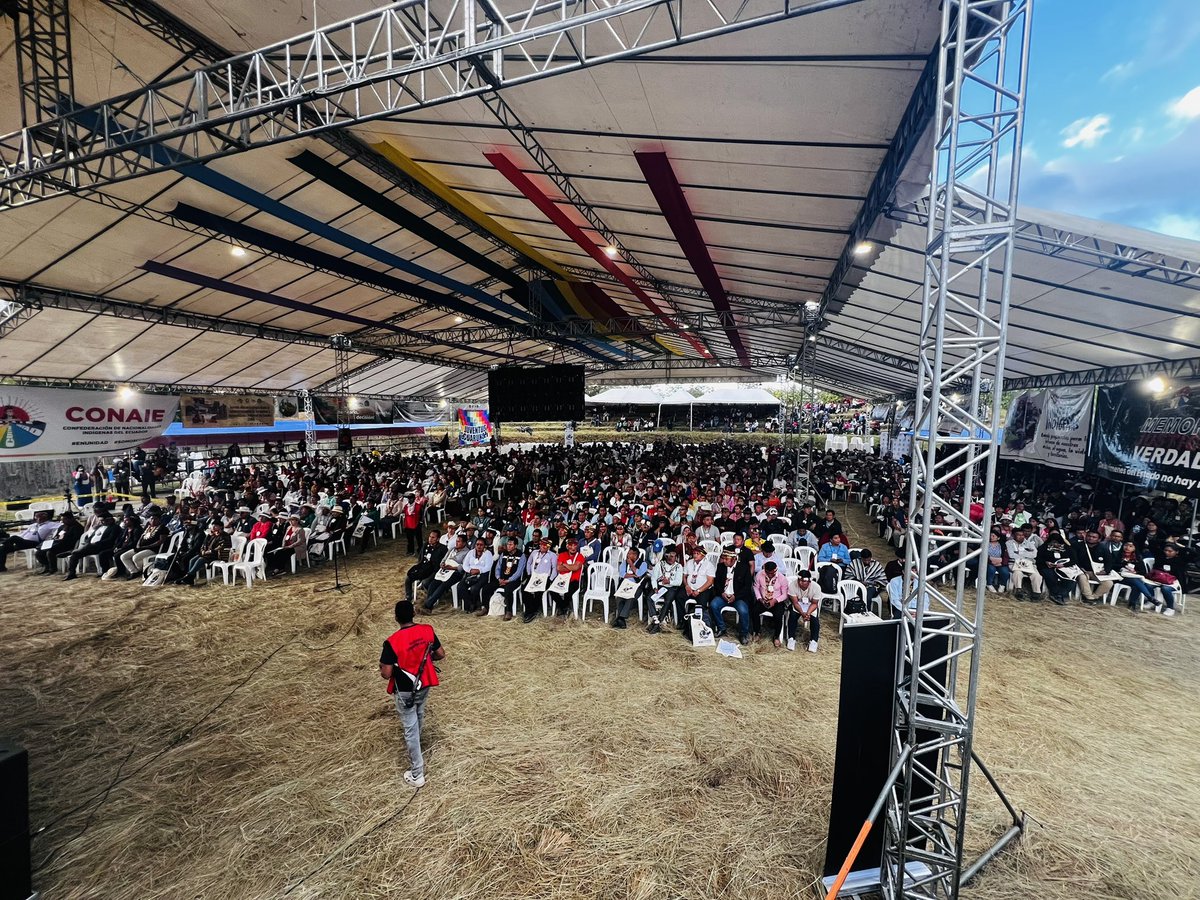 LancerosDigital's tweet image. 🔴 Instalada la Mesa Directiva Ad Hoc del VIII Congreso de la CONAIE
En el marco del VIII Congreso de la CONAIE, se eligió la Mesa Directiva, encargada de conducir y garantizar el desarrollo del evento. @Seve_Sharupi preside el congreso