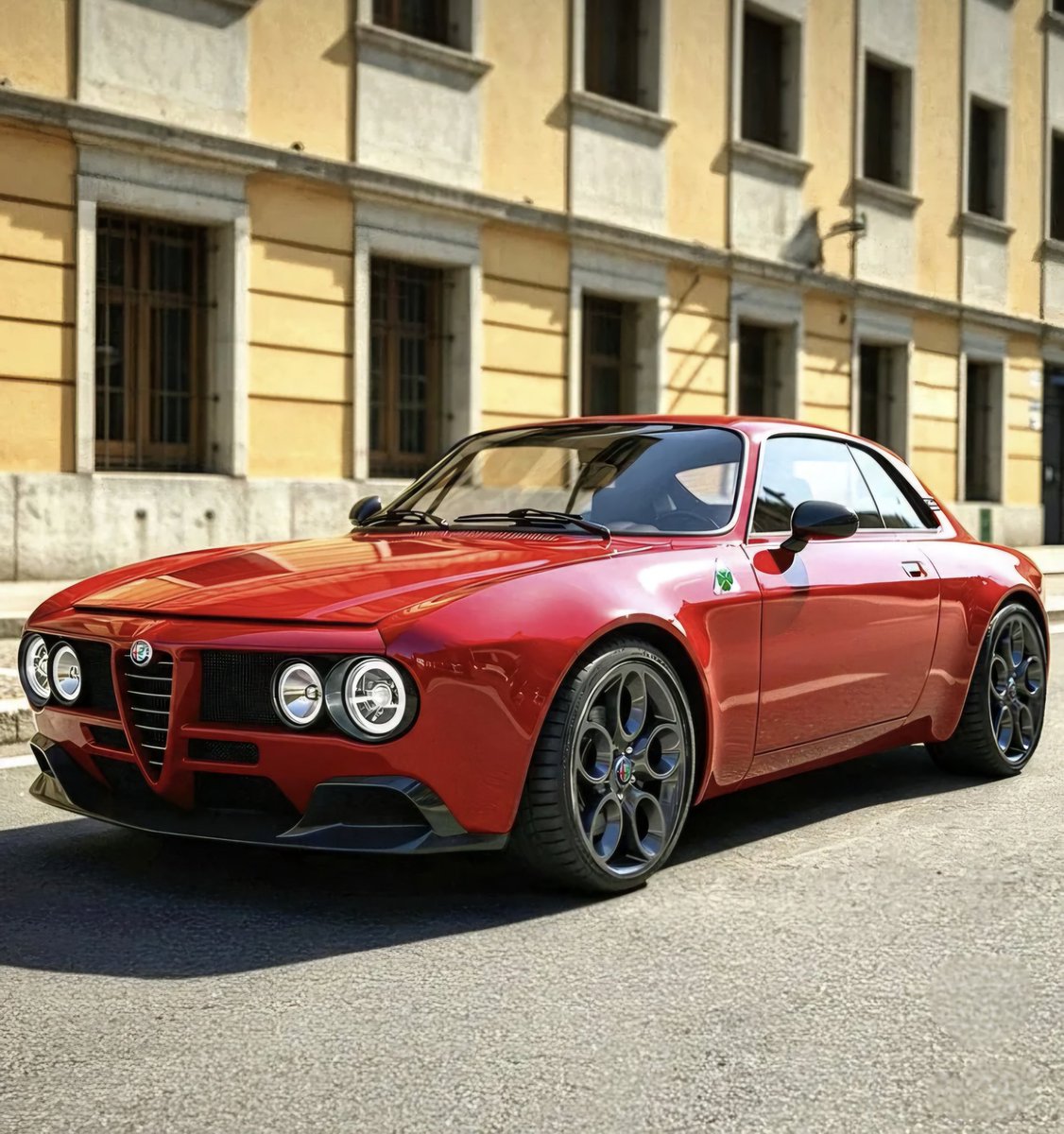 GuyInFlight's tweet image. I may be biased, but this interpretation of a new @alfa_romeo
GT Junior is stunning, to me. What do you think @IanCallum @ShamiKalra @LoveAlfa_ @AutoItaliaMag ?
(it's been rendered by a real person, too)
📸 simolude_ai on Instagram