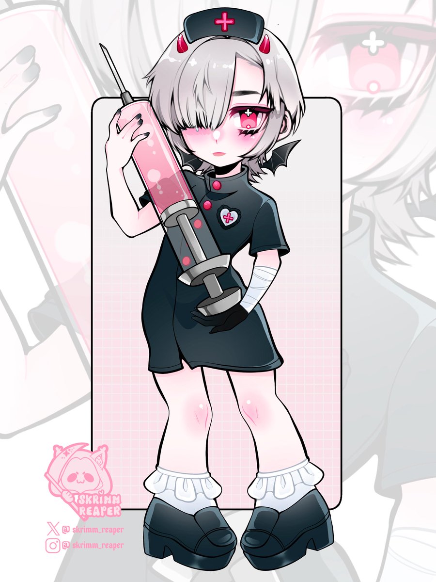 skrimm_reaper's tweet image. A cute lil drawing of my OC 🥺
