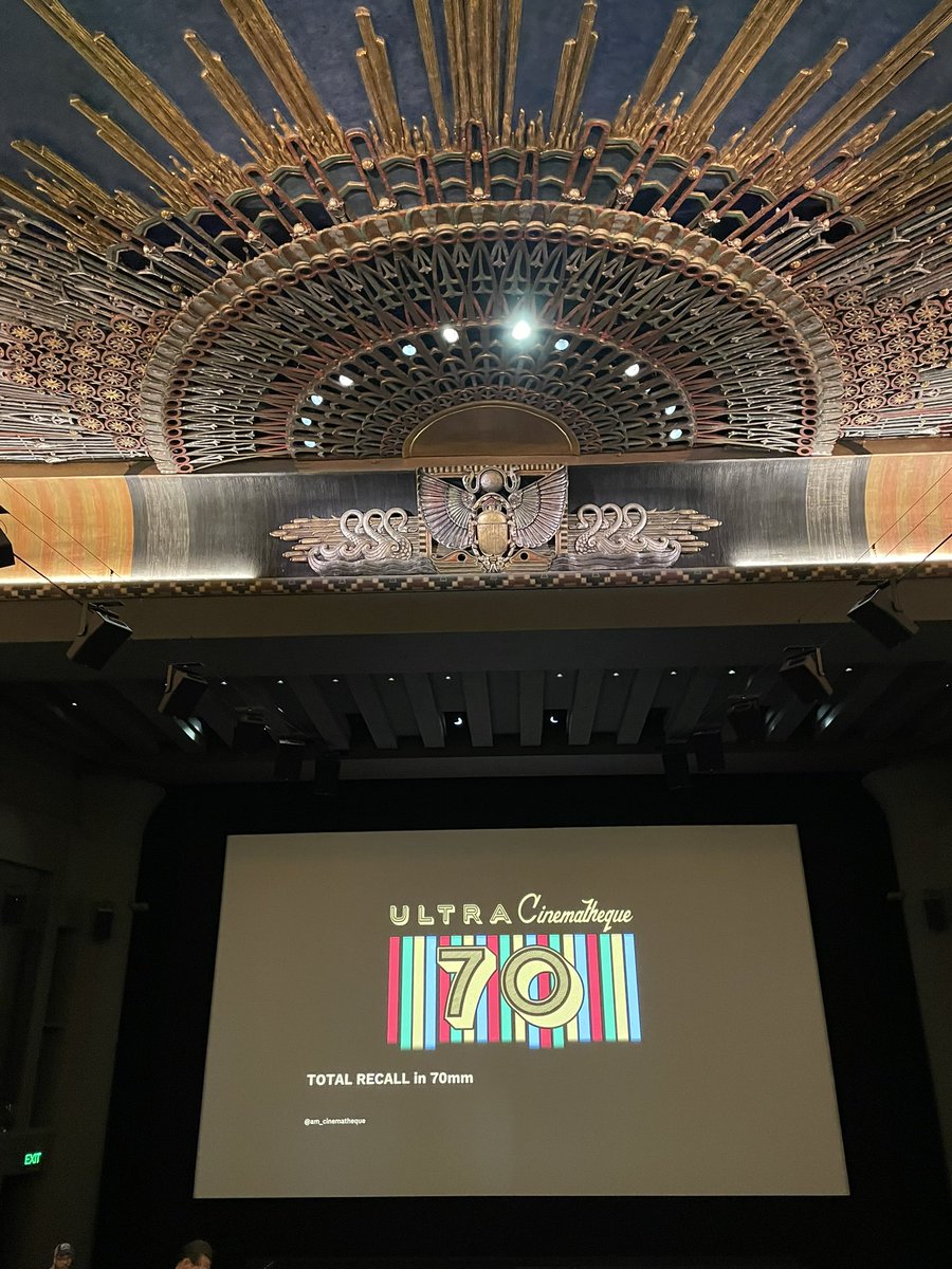 Lulamaybelle's tweet image. Tonight’s screening: TOTAL
RECALL in 70mm at the @EgyptianLA, thanks to @am_cinematheque. My first time seeing this on film with a crowd.