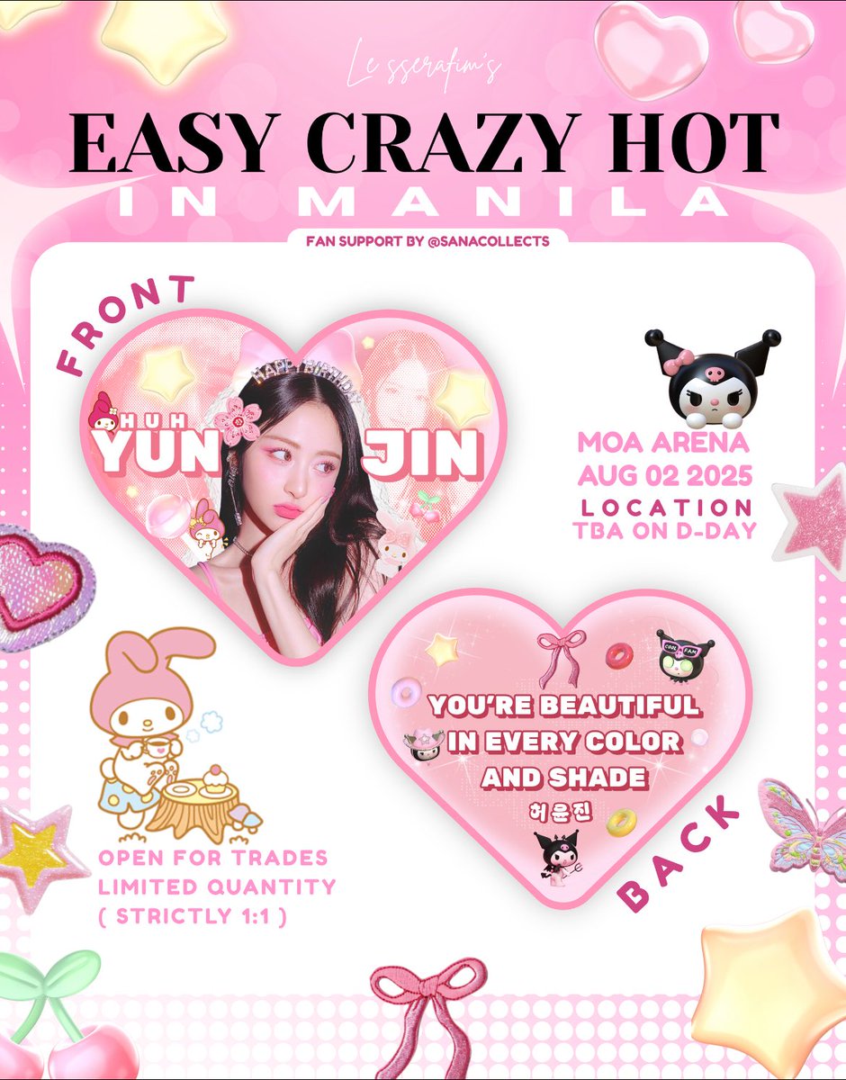 sanatozaki_gf's tweet photo. le sserafim easy crazy hot in mnl yunjin fan support 𐙚 by @sanacollects 🍥

୨ৎ moa arena / aug 2, 2025

୨ৎ 1:1 limited quantity 

୨ৎ loc: tba on d-day

୨ৎ follows, rts &amp; likes are appreciated ‹𝟹

୨ৎ open for trades ᥫ᭡

#EASY_CRAZY_HOT_IN_MANILA 
#EASY_CRAZY_HOT #LESSERAFIM https://t.co/qJhuaPWegJ