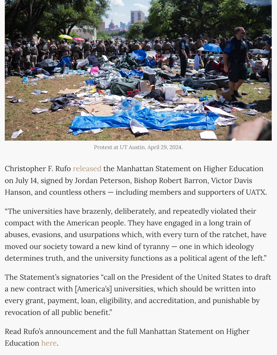 realchrisrufo's tweet image. Fantastic letter of support for the Manhattan Statement from @uaustinorg, which is pioneering a new model for higher education. UATX's new president, Carlos Carvalho, is a brilliant mind, capable leader, and tough under pressure. A great new institution.