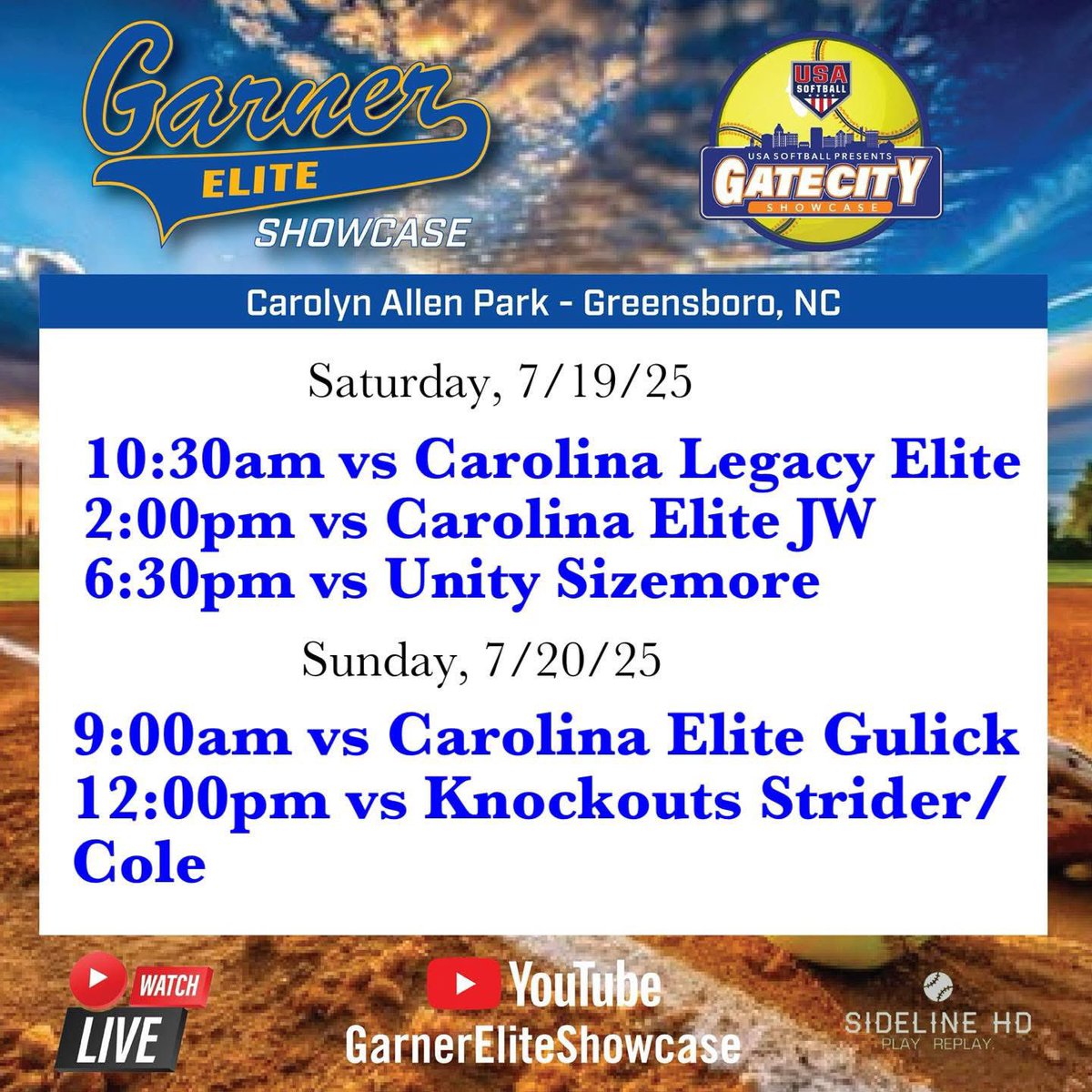 Headed to the Gate City with <a href="/garnerelite06/">Garner Elite 06 Showcase</a> this weekend! 💙🥎