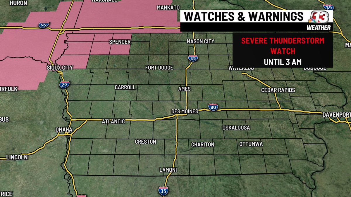WHOWeather's tweet image. New thunderstorm watch for the far northwest
