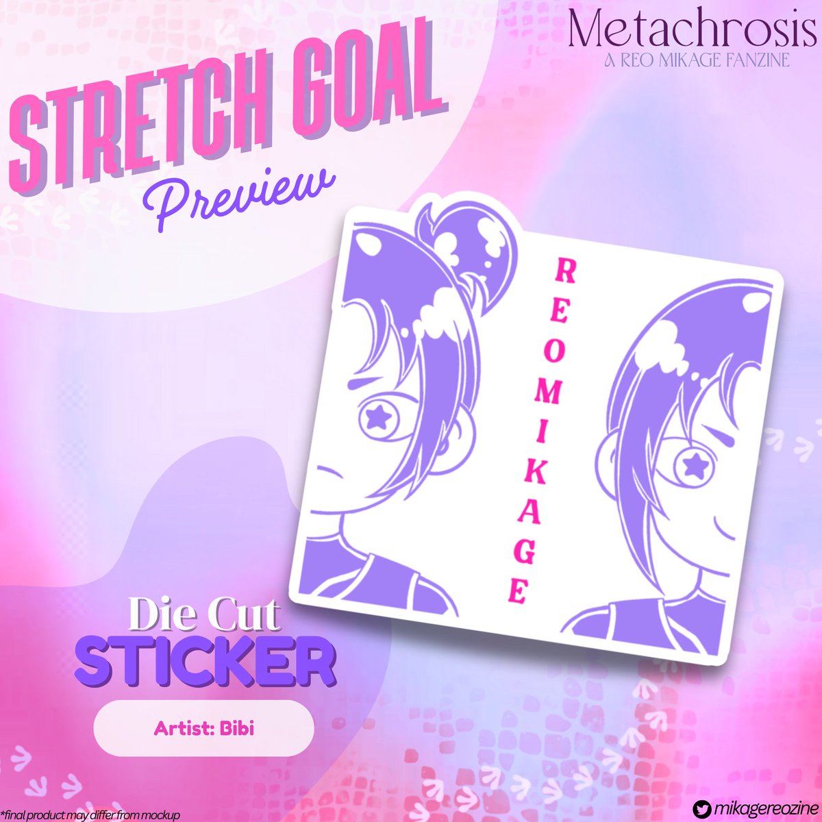 mikagereozine's tweet image. ๐ STRETCH GOAL SPOTLIGHTโจ
๐Double the charm, double the fun! This unlockable die-cut sticker is the second addition to our stretch goal sticker collection - perfect for adding a pop of Reo to your life!
๐ Share to help unlock this FREE bonus!
๐๏ธart by @separuhpuding