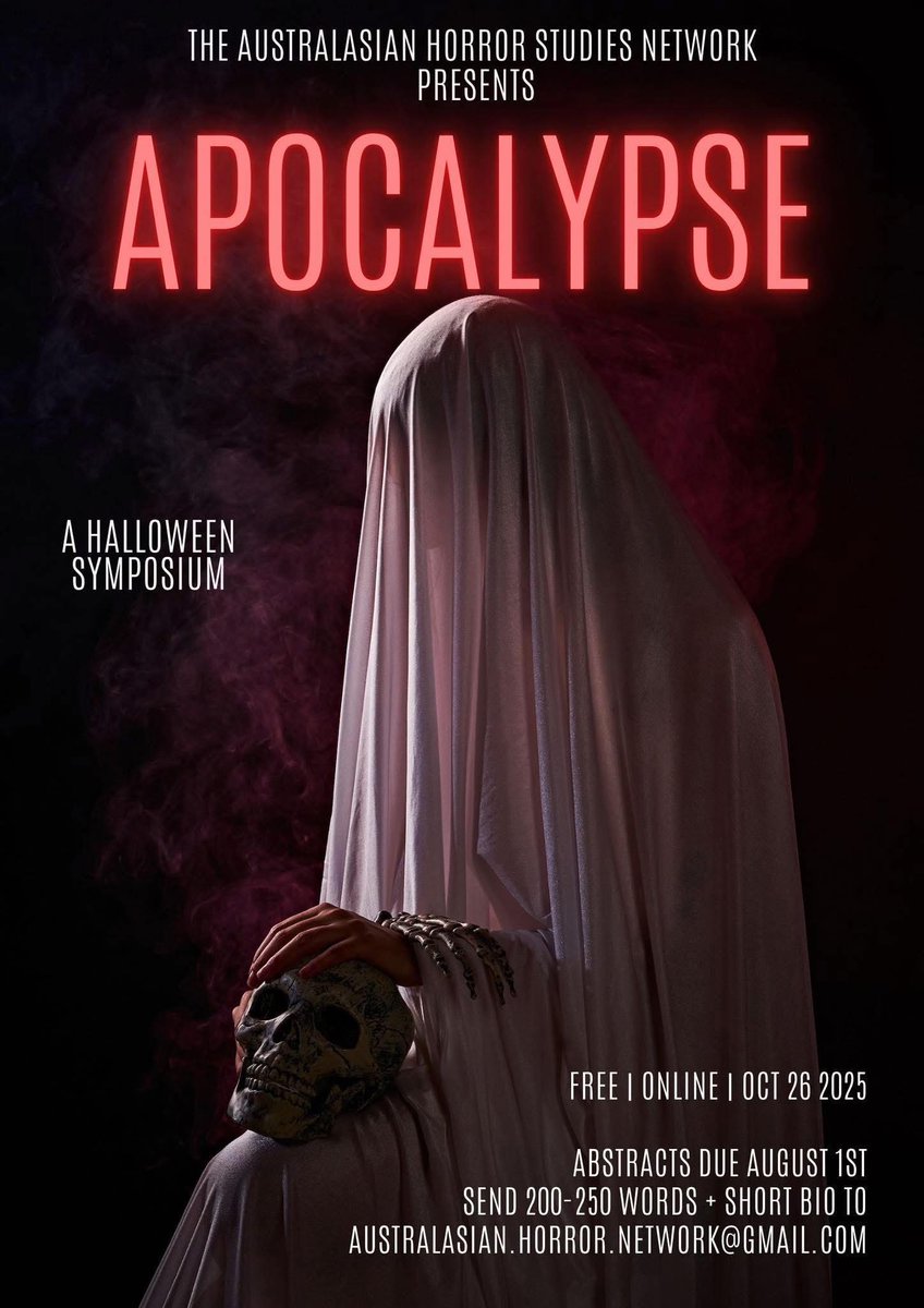 The abstract submission deadline for AHSN’s annual Halloween Symposium, on the theme of APOCALYPSE, is on 1 August. The event will be held on 26 October (NZ/AU time)…fully online and completely free. Join us! 💀🎃😈
