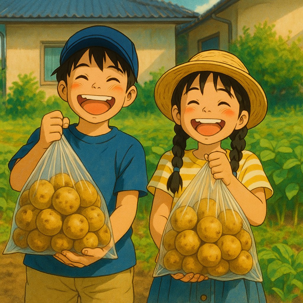 息子と娘が小学校の畑で育てていたじゃがいもの収穫をしてきました！
しばらく我が家はポテト祭りです！