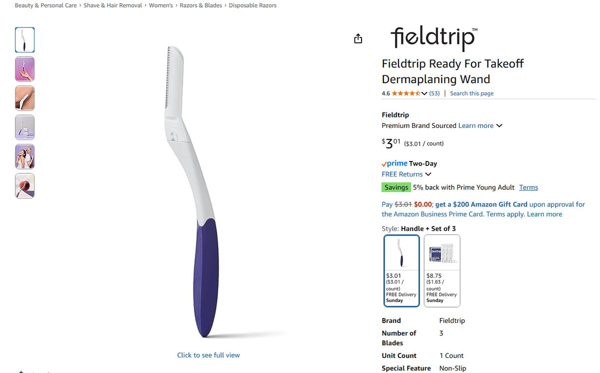 RetailHackr's tweet image. Dermaplaning Wand for $3.01 (85% Off)

Normally $19.99

Buy here --&amp;gt; amazon.com/Fieldtrip-Read…

#ad #deals #discounts #clearance #amazon