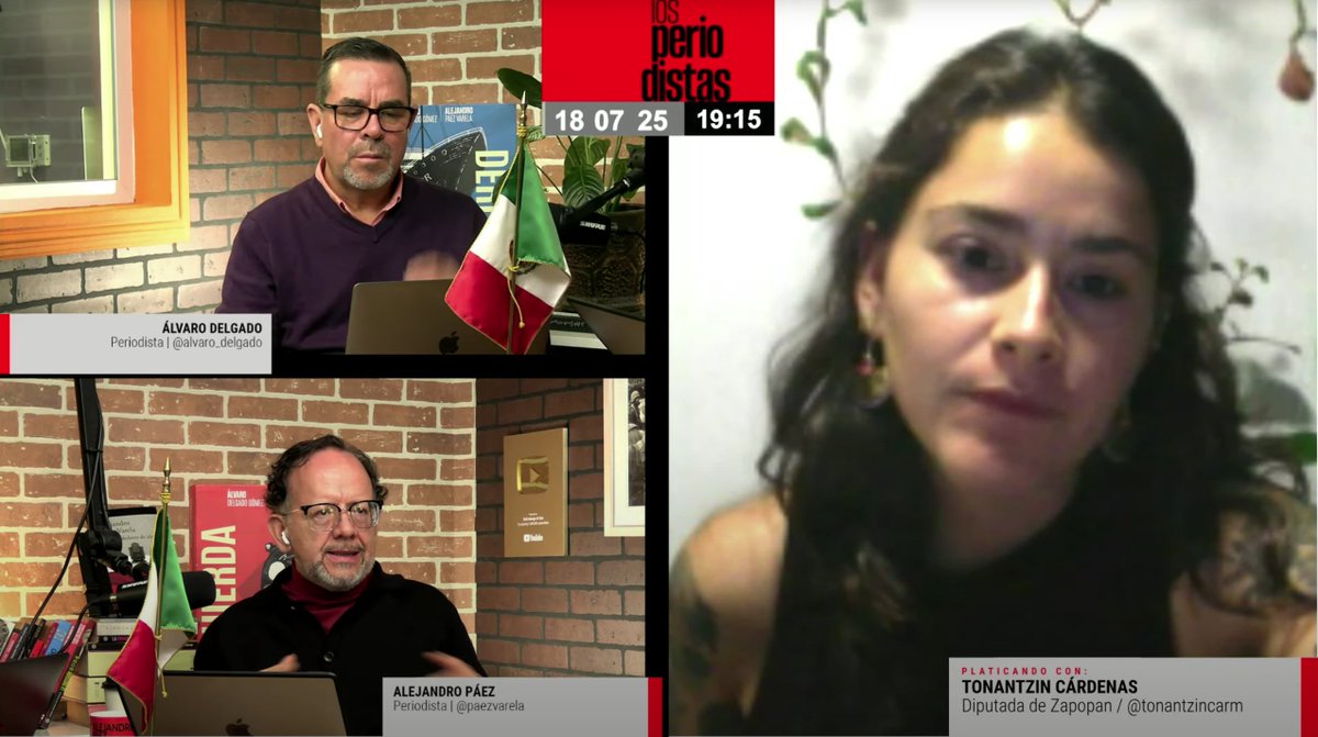 SinEmbargo (@sinembargomx) on Twitter photo #EnEntrevista La Diputada local <a href="/tonantzincarm/">Tonantzin Cárdenas</a>, comparte detalles a <a href="/alvaro_delgado/">Alvaro Delgado Gómez</a> y Alejandro <a href="/paezvarela/">AlejandroPáezVarela</a> sobre el múltiple homicidio de una familia, presuntamente cometido por elementos de la Policía Municipal de Zapopan.
🔴En Vivo #LosPeriodistas youtube.com/watch?v=wYoah2… #EnEntrevista La Diputada local <a href="/tonantzincarm/">Tonantzin Cárdenas</a>, comparte detalles a <a href="/alvaro_delgado/">Alvaro Delgado Gómez</a> y Alejandro <a href="/paezvarela/">AlejandroPáezVarela</a> sobre el múltiple homicidio de una familia, presuntamente cometido por elementos de la Policía Municipal de Zapopan.
🔴En Vivo #LosPeriodistas youtube.com/watch?v=wYoah2…
