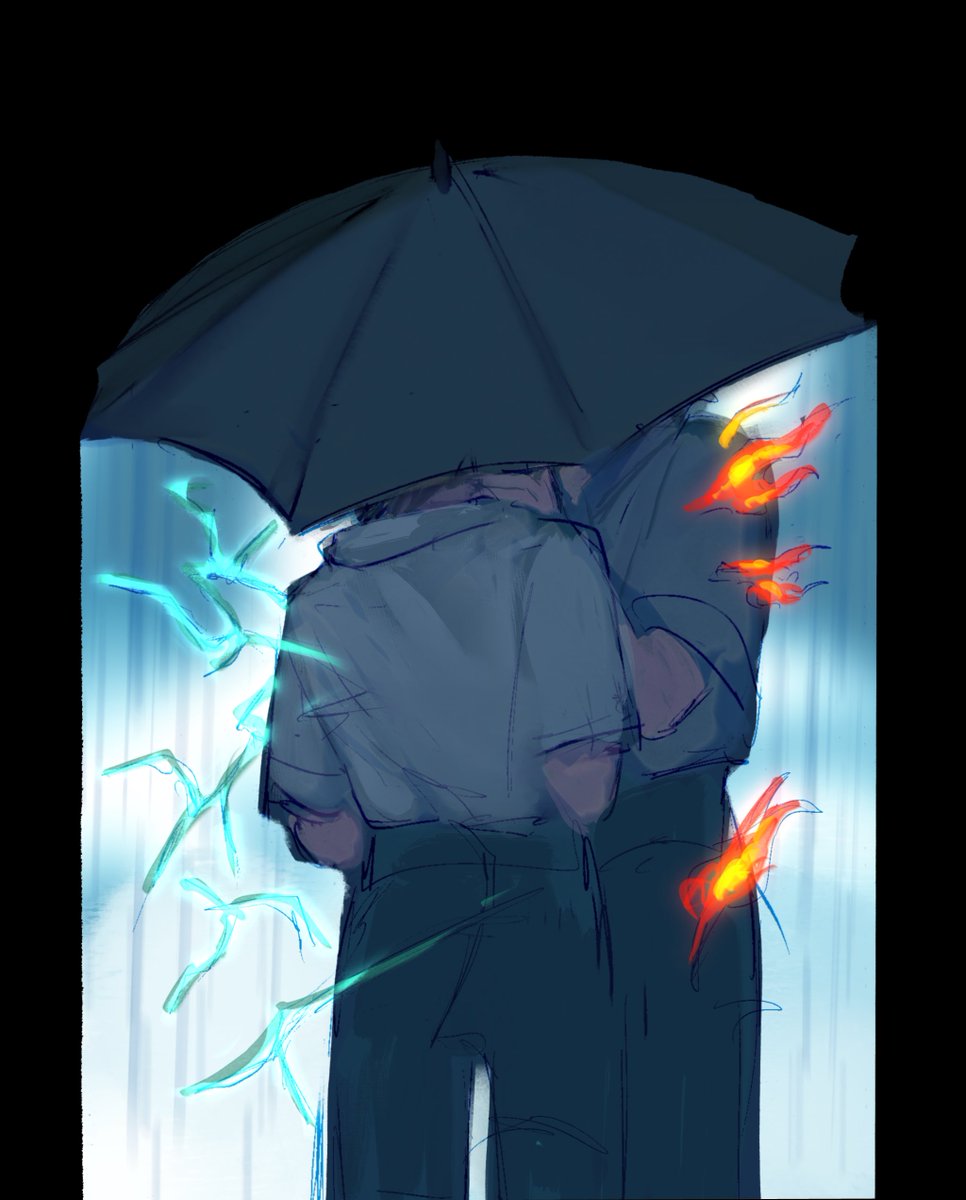 rmeow_'s tweet image. day 3 #TododekuWeek 
heat and thunderstorm