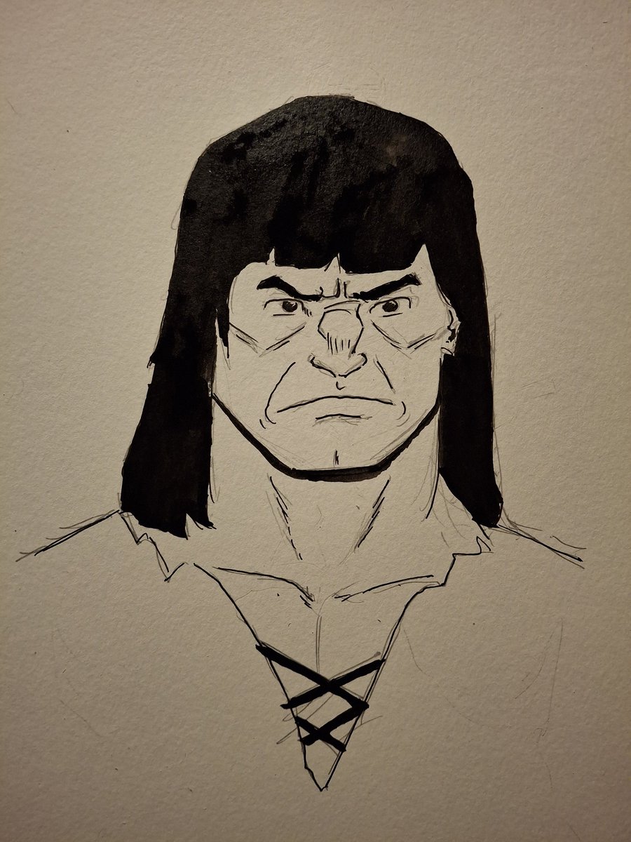 StatisticalZero's tweet image. A quiet, boring pre-color Conan sketch. Goodnight and God bless.