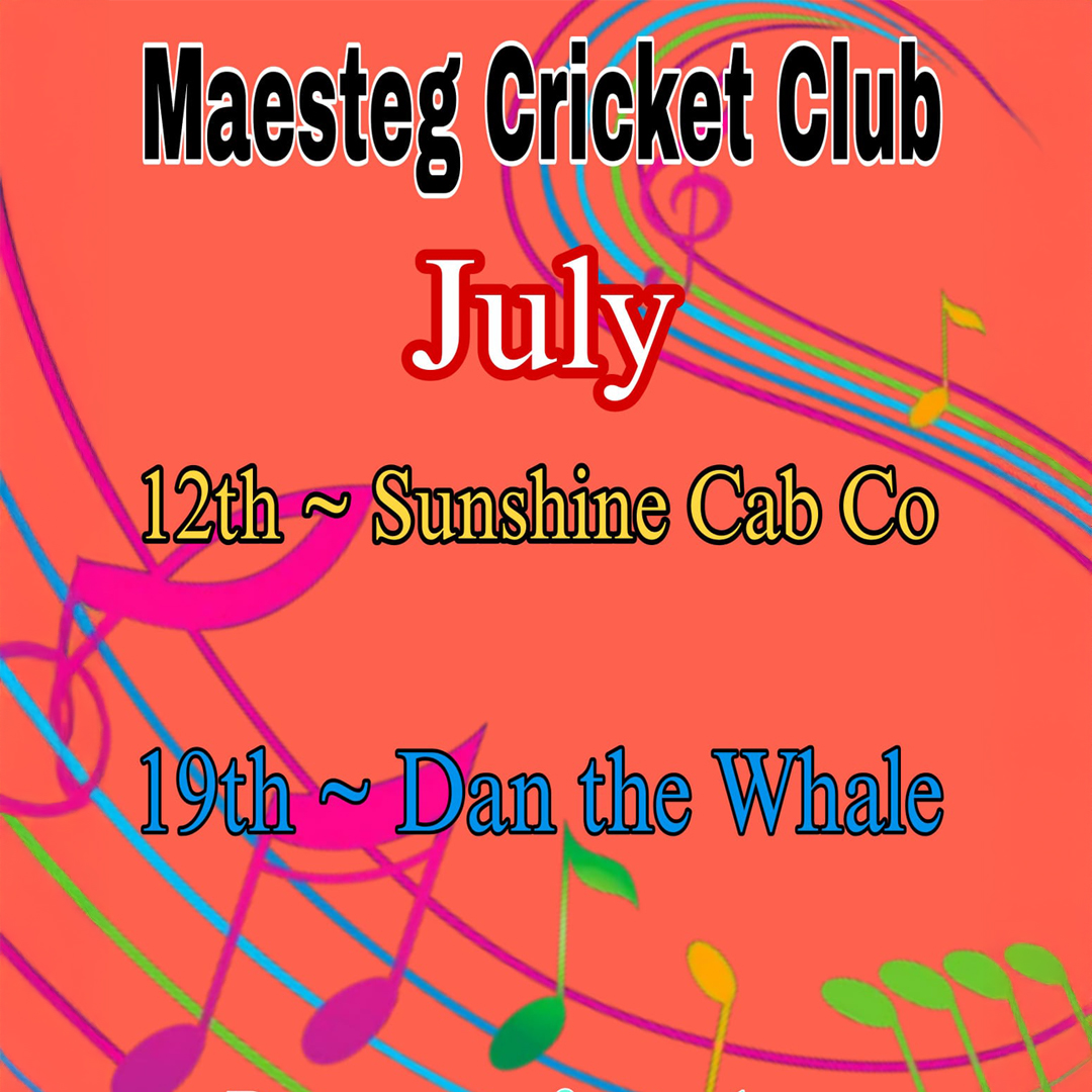 The 1XI welcome Llandysul in what’s always a tough and competitive fixture

Dan the Whale will be performing after the cricket — part two of our back-to-back band weekends!

Get yourself down the club — cricket, hopefully sunshine, live music, and the bar open from 1pm