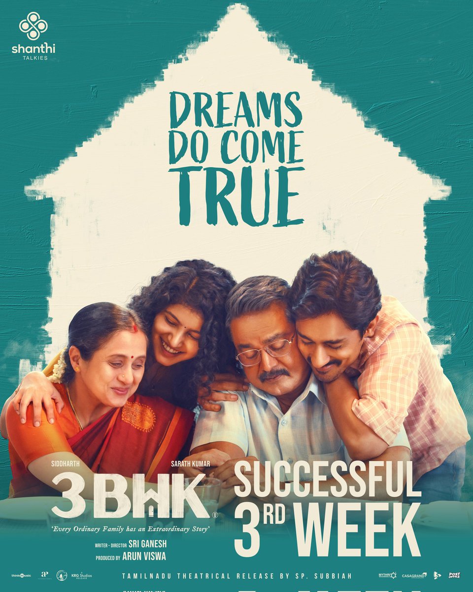 ShanthiTalkies's tweet image. Successfully entering 3rd week with all your love and support! ❤️🤗
#3BHK #3BHKTELUGU
