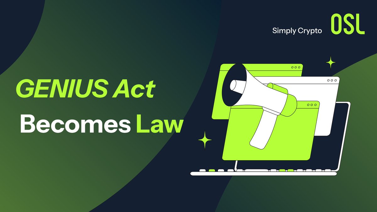🇺🇸President Trump @realDonaldTrump has officially signed the Genius Act  into law, marking the first-ever federal legislation on cryptocurrency  regulation. The bill sets strict standards for stablecoin issuers,  requiring 1:1 reserves backed by