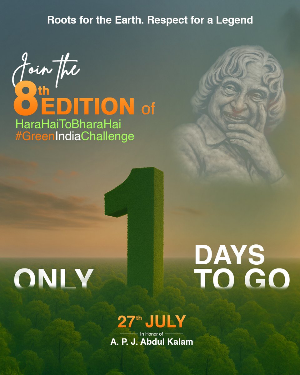 From planting in schools to reviving ponds to using AI for forest growth - our journey has been vast and visionary. 🌍✨

And now, in the 8th Edition, we aim for:
🌱 200M trees | 💧 25K water bodies | 🌿 100K mangroves

📅 Tomorrow, history begins.
🧠 Today, intention matters.
👥