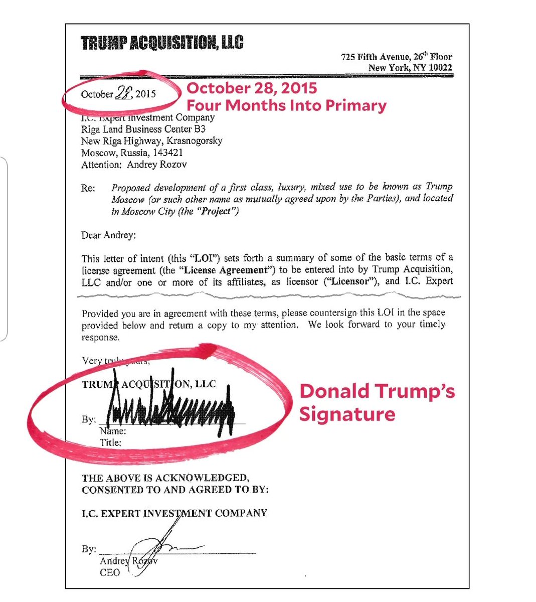 RMaioris's tweet image. Just wanted to remind everybody that Trump signed a deal with Russia, 4 months into his 2016 campaign, for Moscow Trump Tower. Obama, Brennan, or Comey had nothing to do with it. Trump lied about it & failed to tell the FBI about his pending deal.
THAT DESERVED INVESTIGATION.