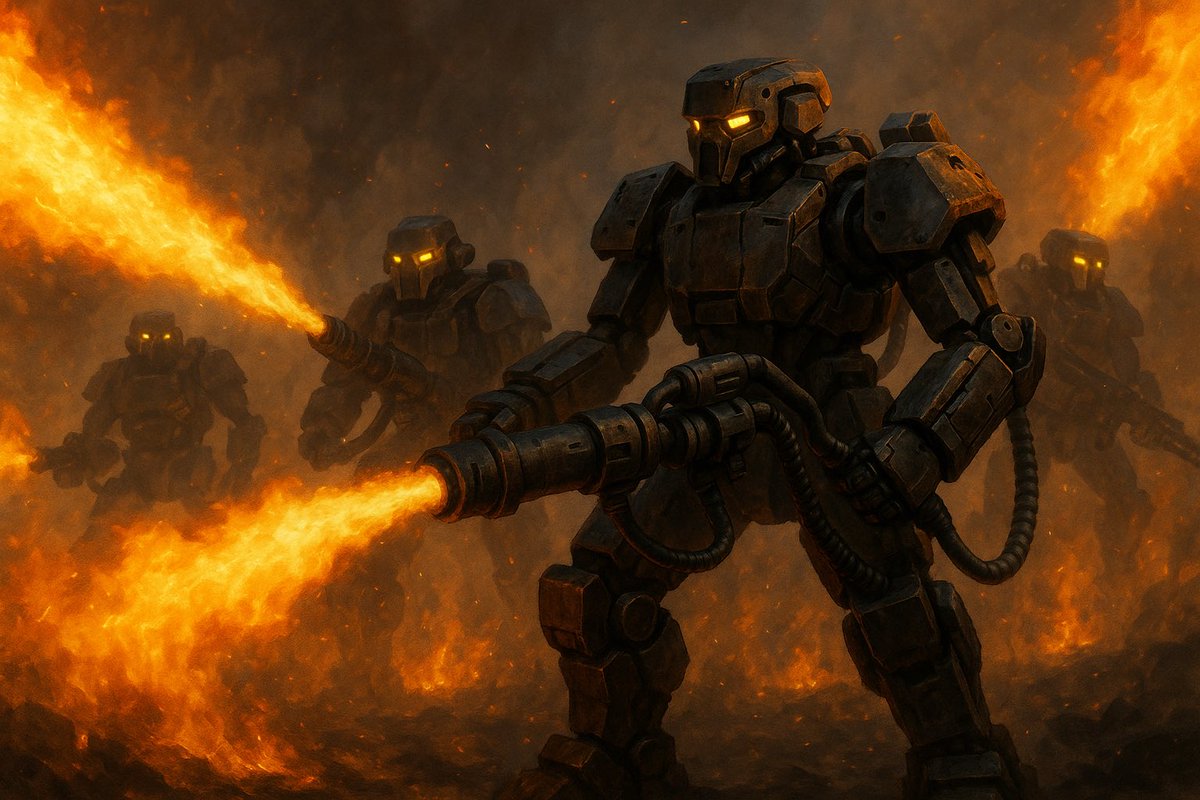 TvCthulhu's tweet image. Carajo estos Flamebots en Helldivers 2 me están pateando el culo, no he podido terminar una misión 10 decente en todo el día siempre falta algo o se muere alguien, odio esas escopetas inflamables