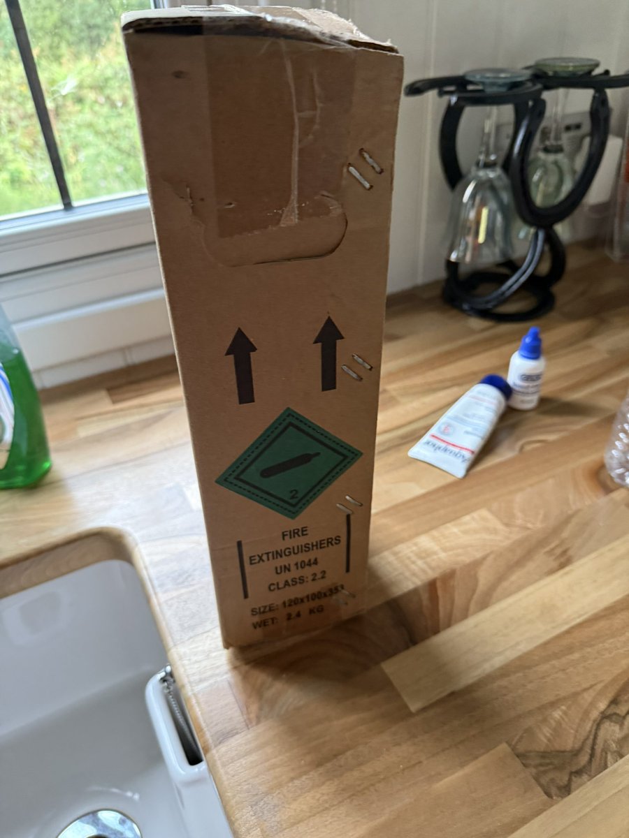 I stayed in a shepherd’s hut this week for a night as was away from home. It was fine, but attention to detail was lacking. Whilst looking for a tea towel I found the sealed up fire extinguisher in a drawer. The smoke alarm was boxed up next to it. 😬