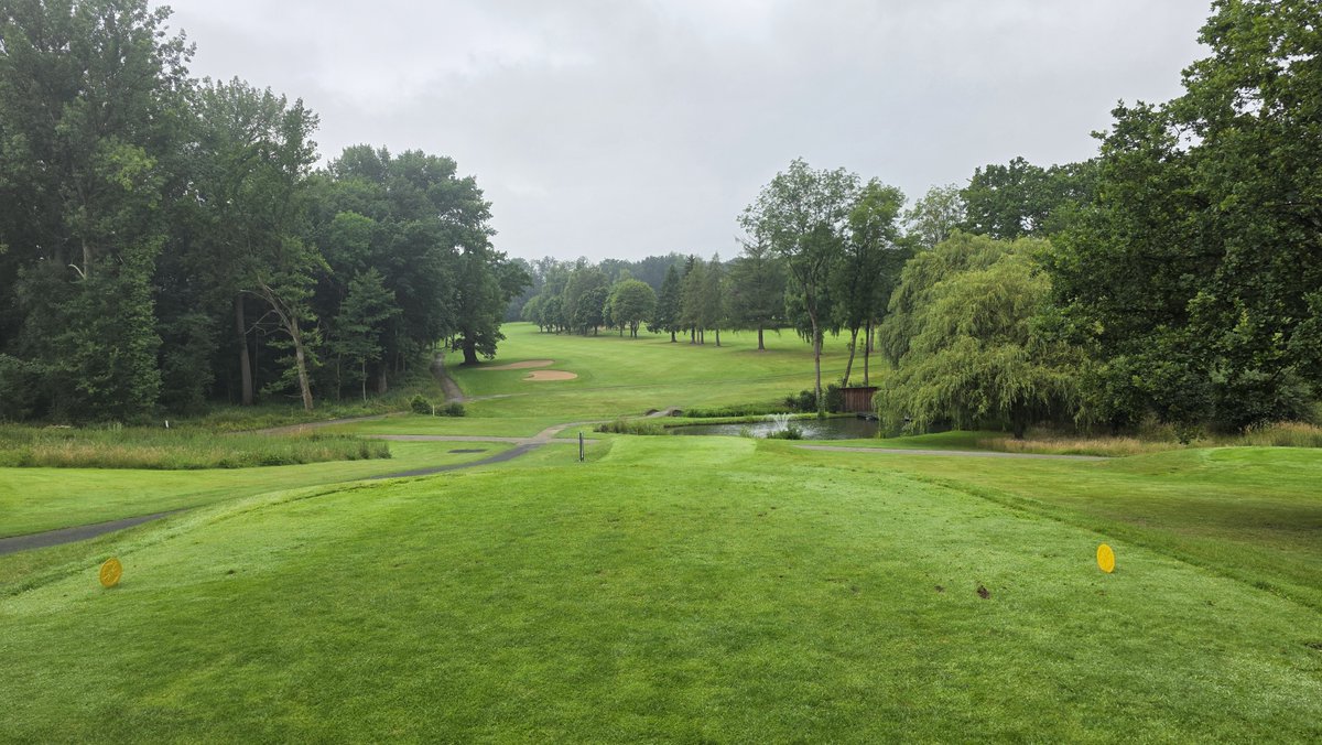 The par 5 1st hole at Lippischer Golf in Germany 🇩🇪.
At 60 EUR greenfee (40 EUR for hotel guests from Schloss Munchhausen) I thought that this course in good condition was great value for money. Better than De Pan in Holland, but I'm not always allowed to say that.
