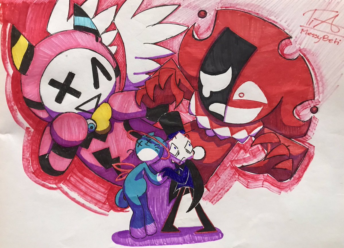 VeryBerryTired's tweet image. #artfightattack for Laptoparmageddon and MSP_ainter
Saw some duos that look like they have evil counterparts and decided to draw them, ran out of ink tho
#artfight #artfight2025 #artfightmassattack #teamfossils #art #drawing