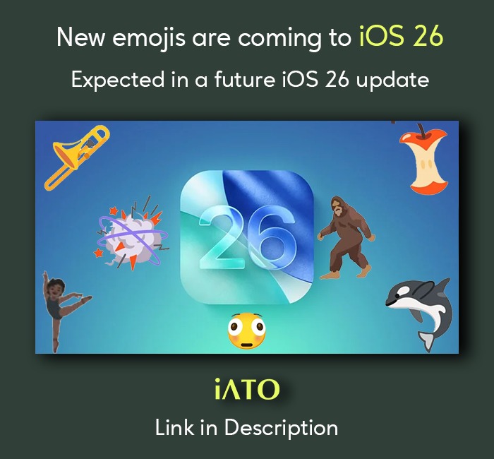 iATOWoodenWondr's tweet image. 🆕 New emojis are coming to iOS 26!

Get ready for:
🦶 Hairy Creature (Bigfoot)
🐋 Orca
🎭 Distorted Face
🥊 Fight Cloud
🍎 Apple Core

🔗 iato.com/blogs/iphone/n…

Expected in a future iOS 26 update, likely iOS 26.4 next year.
#WorldEmojiDay #iOS26 #Unicode17 #AppleEmoji