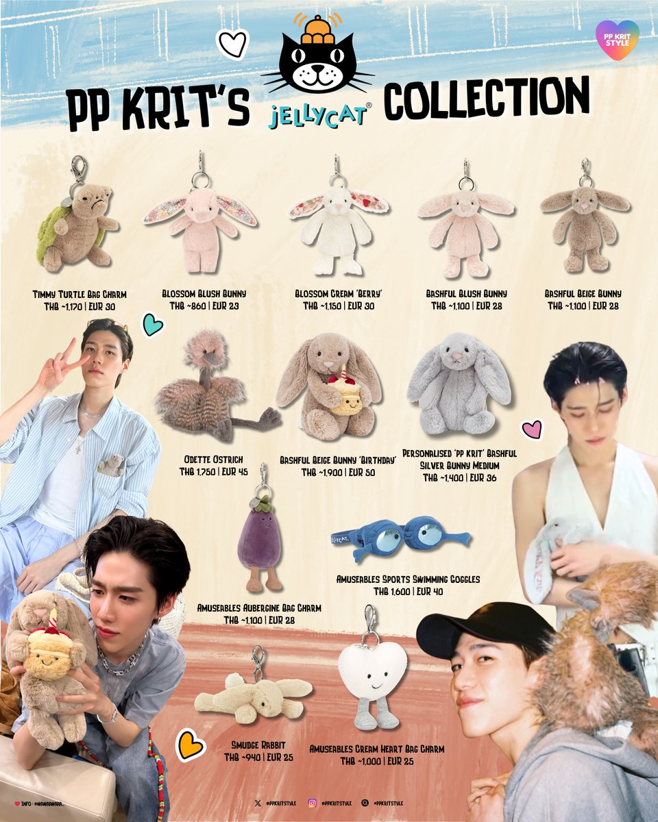 ppkritstyle's tweet image. [PP KRIT STYLE’s SERIES] 🧸

พาส่องกองทัพตุ๊บปะตา #JellyCat ของพีพี (บางส่วน) 👀 Sneak peek at PP’s @jellycatlondon army (just a tiny part)

#ppkritstyle #ppkritt
#พีพีกฤษฏ์ #พีพีใส่แบรนด์อะไร