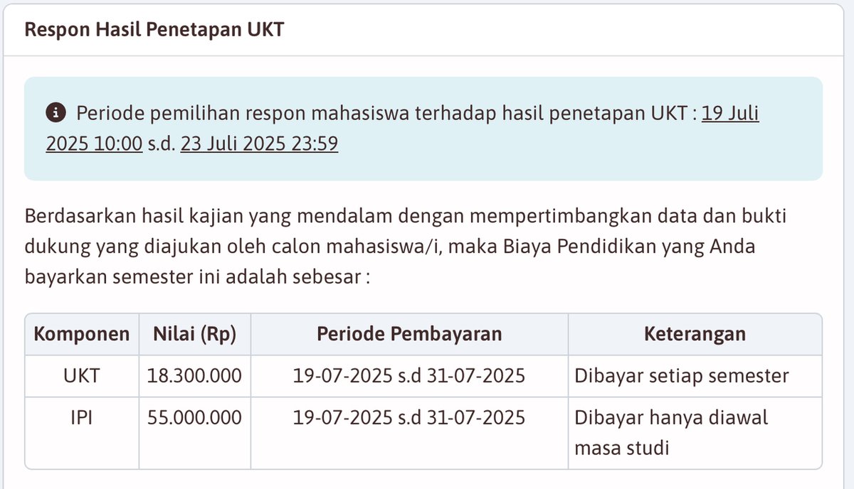 sbmptnfess's tweet photo. PTN! kayanya sender harus lepas UI deh, duit dari mana ipinya segitu.. (sender keterima di  jurusan Biologi - FMIPA) penetapan ipi tahun ini bener bener memberatkan para pejuang Top 1 https://t.co/fhsk6JyR3D