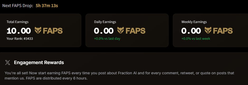 Perfectdrop (Ø,G) (@perfectdrop12) on Twitter photo Connect you X..
You're all set! Now start earning FAPS every time you post about Fraction AI and for every comment, retweet, or quote on posts that mention <a href="/FractionAI_xyz/">Fraction AI</a>
👌FAPS are distributed every 6 hours. Connect you X..
You're all set! Now start earning FAPS every time you post about Fraction AI and for every comment, retweet, or quote on posts that mention <a href="/FractionAI_xyz/">Fraction AI</a>
👌FAPS are distributed every 6 hours.