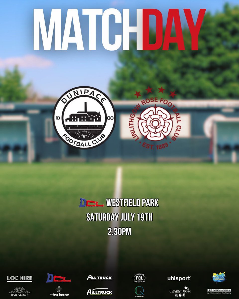 ⚽ MATCHDAY
🆚 Linlithgow Rose
🏟 DCL Westfield Park
🕢 2.30pm