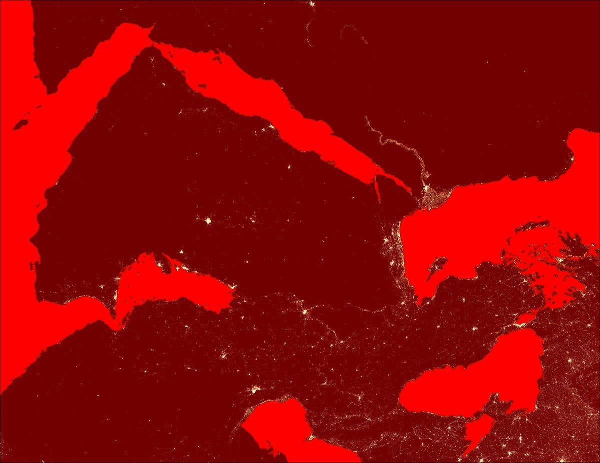 RhodesMaps's tweet image. Change colors and rotate frame to get a fresh perspective on a complex region. Human settlement data from @CopernicusEU GHSL.