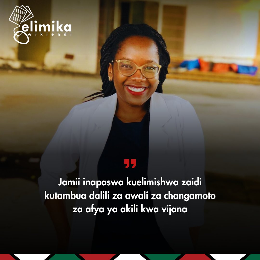 #ElimikaWikiendi (@elimikawikiendi) on Twitter photo Kuanzia ngazi ya familia zetu hadi kwenye jamii nzima tunapaswa kuwa na utaratibu wa kuzungumza juu ya changamoto ya afya ya akili ili watu wawe na uelewa na kupunguza athari zinazoweza kuwakabili.
Mtafiti wa sayansi <a href="/sumaMaumba/">suma anniemarie</a>, akizungumza kwenye #ElimikaWikiendi Xspace. Kuanzia ngazi ya familia zetu hadi kwenye jamii nzima tunapaswa kuwa na utaratibu wa kuzungumza juu ya changamoto ya afya ya akili ili watu wawe na uelewa na kupunguza athari zinazoweza kuwakabili.
Mtafiti wa sayansi <a href="/sumaMaumba/">suma anniemarie</a>, akizungumza kwenye #ElimikaWikiendi Xspace.
