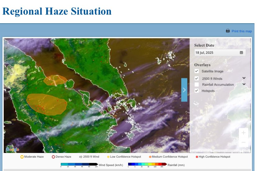 Dry weather and southwesterly winds have carried smoke from hotspots in central and northern Sumatra into parts of Malaysia. Although above-normal rain is expected this season, dry spells may still trigger fires. Haze risk remains. Stay safe outdoors folks!