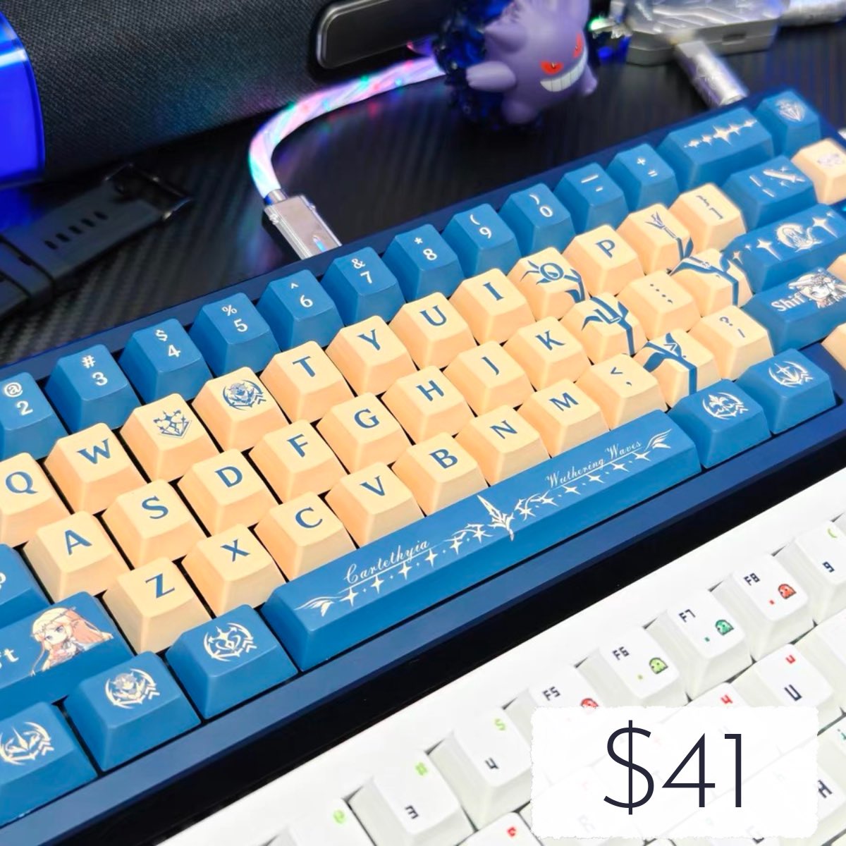 houseofpaimon's tweet image. Wuthering Waves | Cartethyia Themed PBT Keycaps [preorder]
