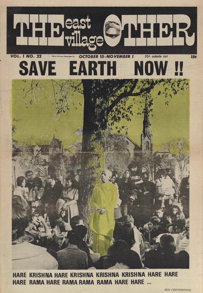 dandavats_com's tweet image. Peter Leggieri, the editor-owner of “The East Village Other” (EVO) who wrote the first ever article about Hare Krishna “Save Earth Now” dandavats.com/?p=79046