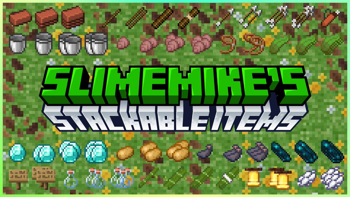 SIimemike's tweet photo. My minecraft pack Slimemike's Stackable Items has been updated and is now VIT Compatible (feel free to get it here https://t.co/UaBiHkPH8l) #Minecraft #default #javaedition #minecraft #pixelart #resourcepack https://t.co/jIdGwFSFJU