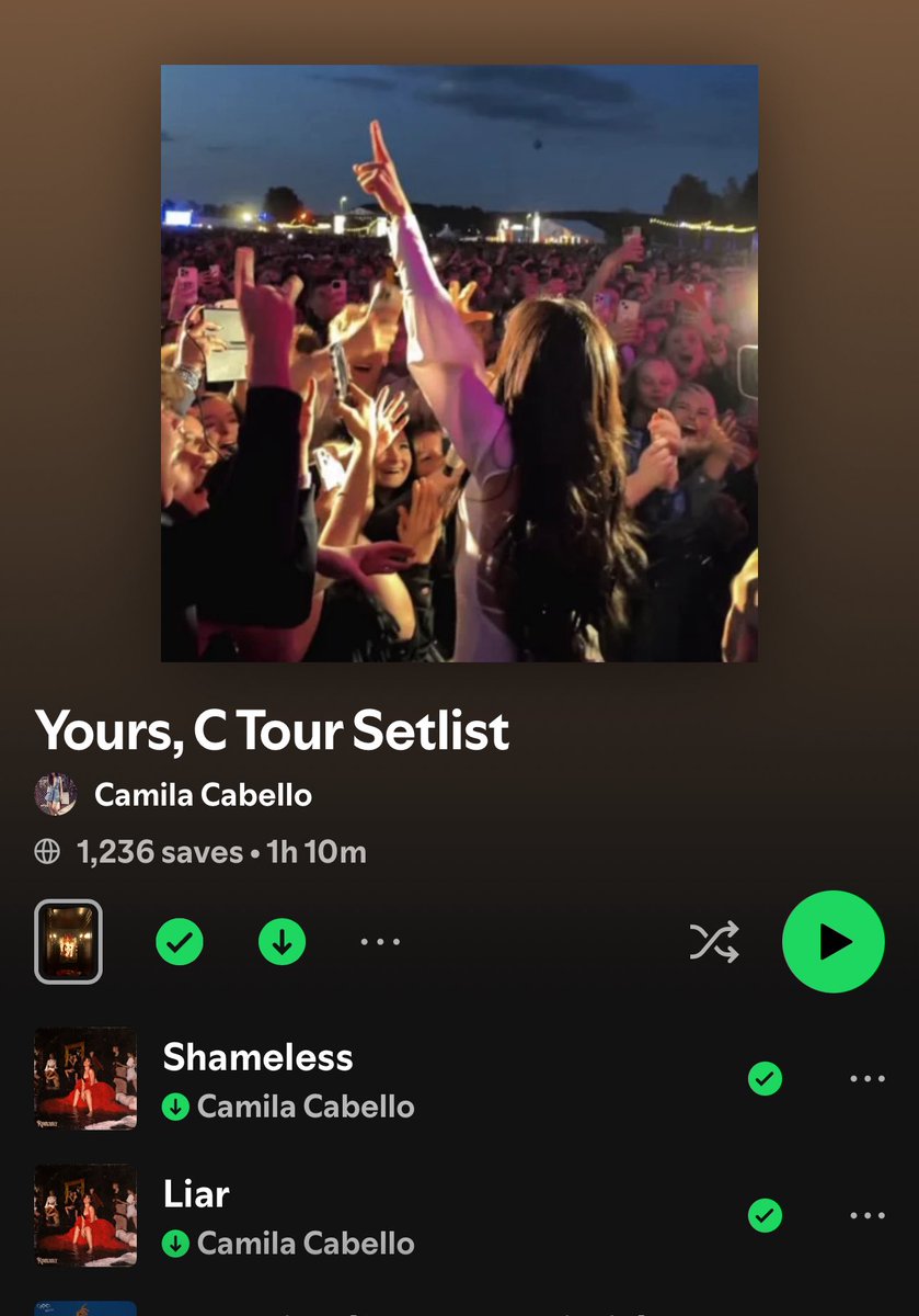 cctourupdates1's tweet photo. 💌 Camila Cabello has created a #YoursCTour Spotify playlist! https://t.co/hyocoeJYPc